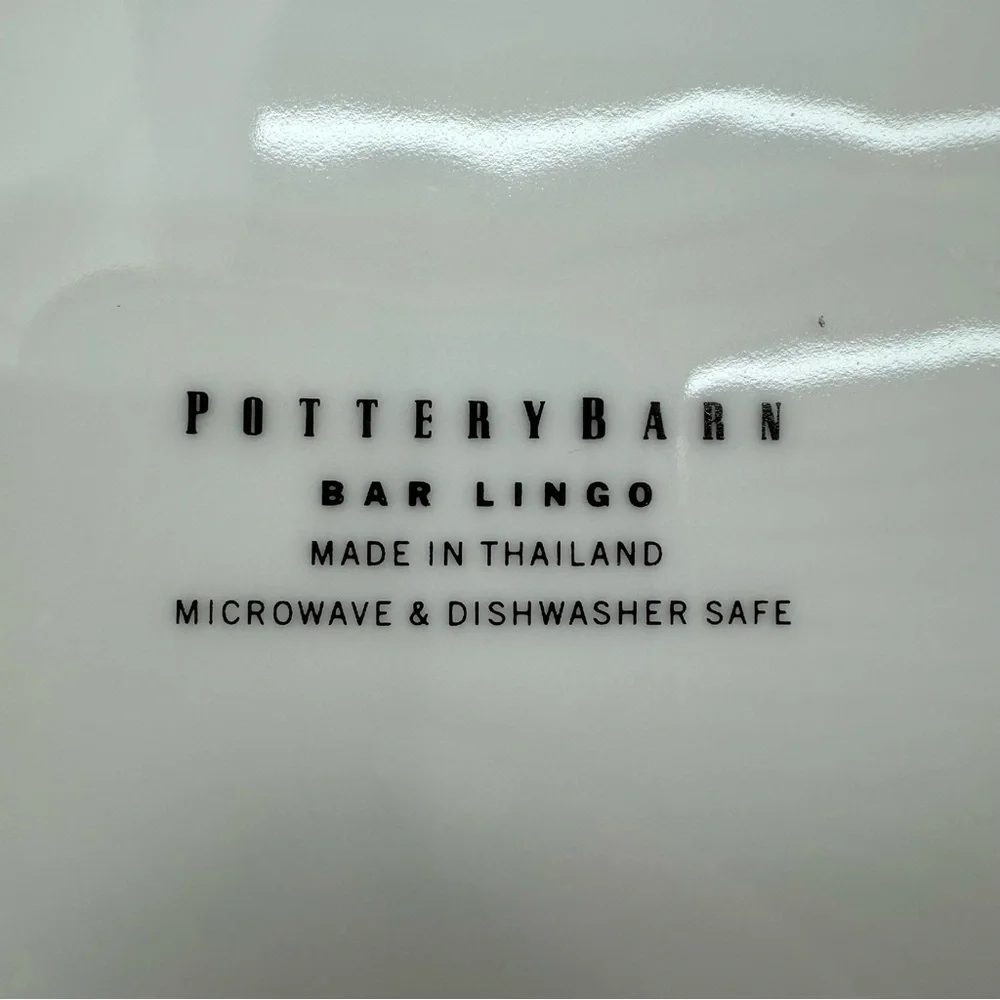 4 Pottery Barn Bar Lingo Cocktail Appetizer Plates 8